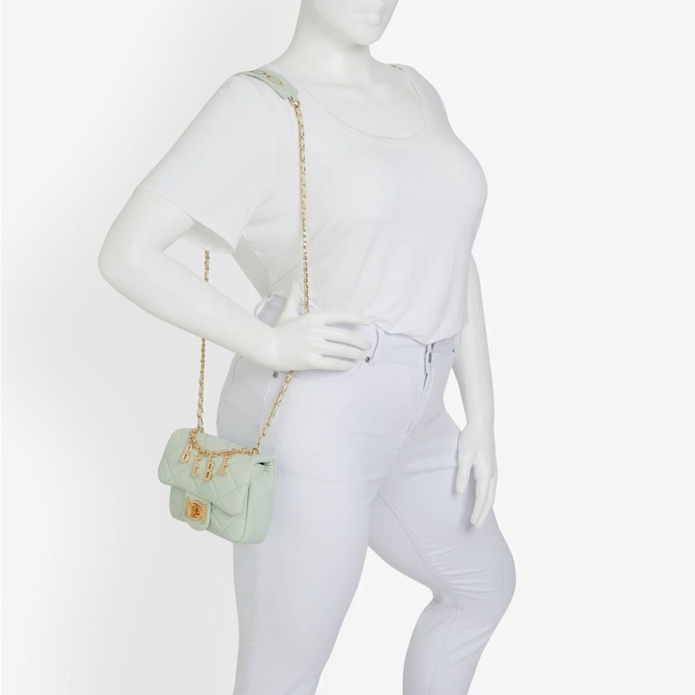 NWT Bebe Wyatt‎ shoulder bag small shoulder bag in mint green with gold accents - Picture 4 of 15